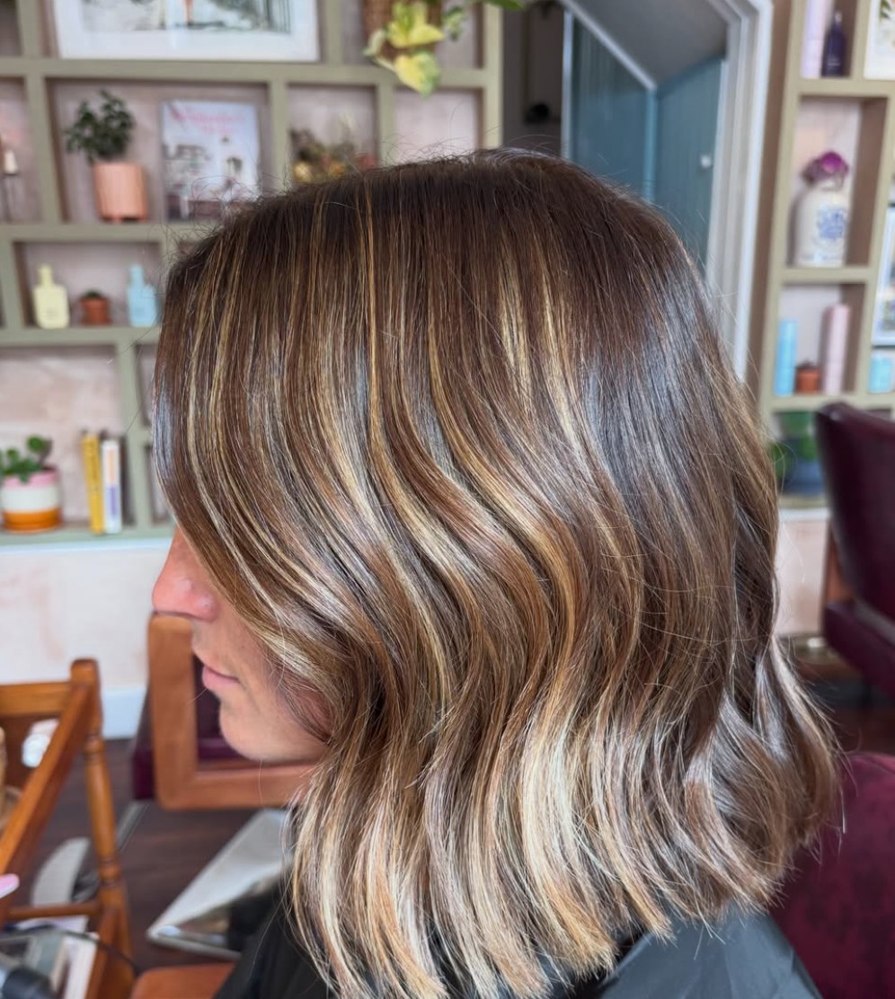 Brunette balayage colour result