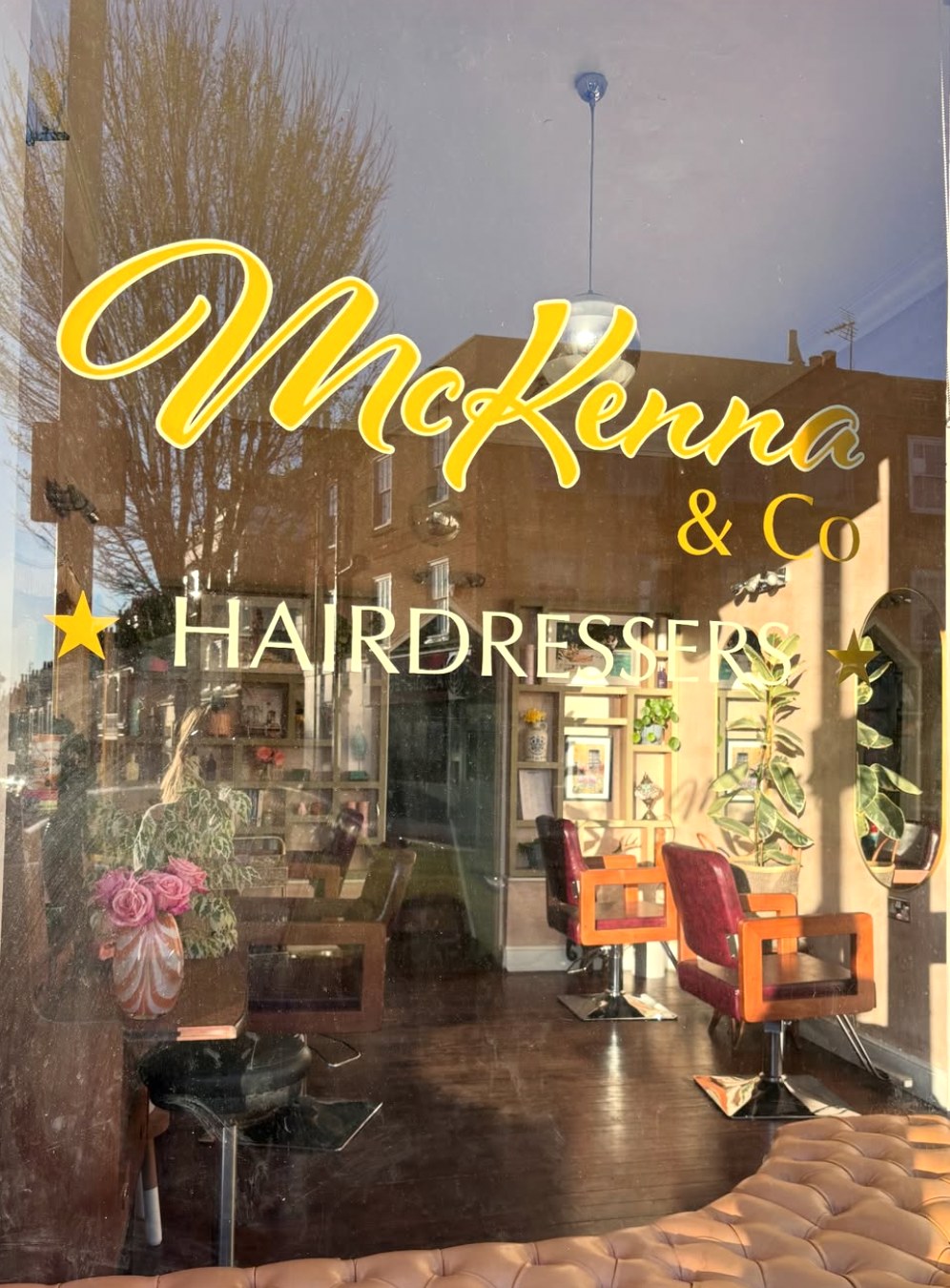 McKenna & Co Hair storefront window, Seven Dials, Brighton